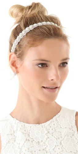 Deepa Gurnani Crystal and Pearl Headband