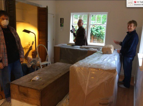 All hands on deck as my family pitches in to get my husband and I moved into Apple Tree Cottage