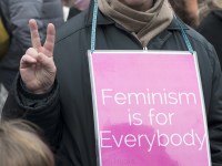 TORONTO, ON: Women's March Toronto. Saturday January 20th 2017. Queen's Park followed by March to US Consulate followed by City Hall. Speakers and musicians present. 50,000 + people in attendance. Photos by Solana Cain