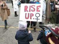 TORONTO, ON: Women's March Toronto. Saturday January 20th 2017. Queen's Park followed by March to US Consulate followed by City Hall. Speakers and musicians present. 50,000 + people in attendance. Photos by Solana Cain