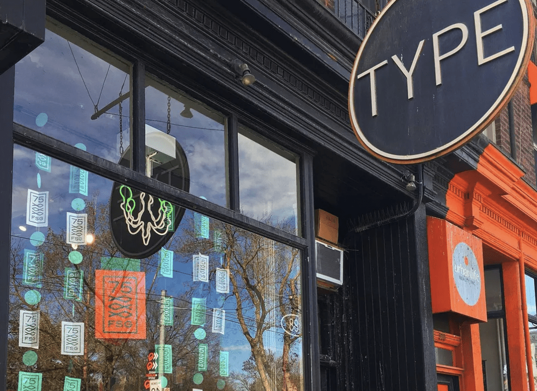 storefront of Type Books