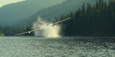 A plane crashing into water